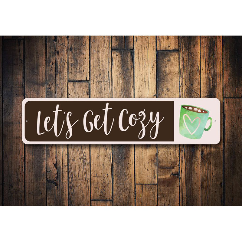 Plaque en aluminium Cozy Coffee, H 6 po x l 24 po x P 0,06 po