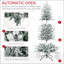 Décoration de Noël artificielle haute 7,5 pi avec 850 branches floquées par la neige, 350 lumières claires jaunes chaudes, ouverture automatique, ampoule supplémentaire-434925314