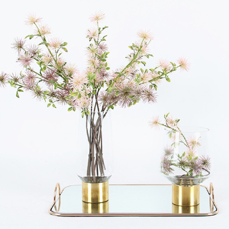 Tiges de fleurs artificielles de manguier, 3 tiges, Rose clair