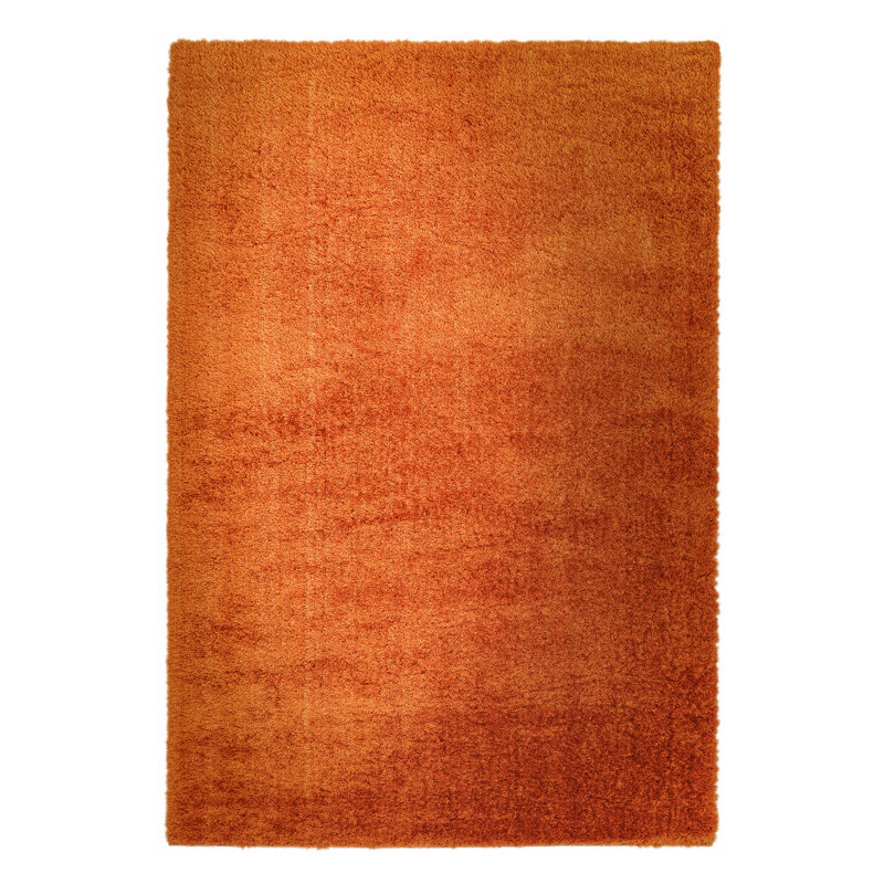 Natonia Shiny Shaggy Orange Area Rug, Rectangle 80 x 150cm