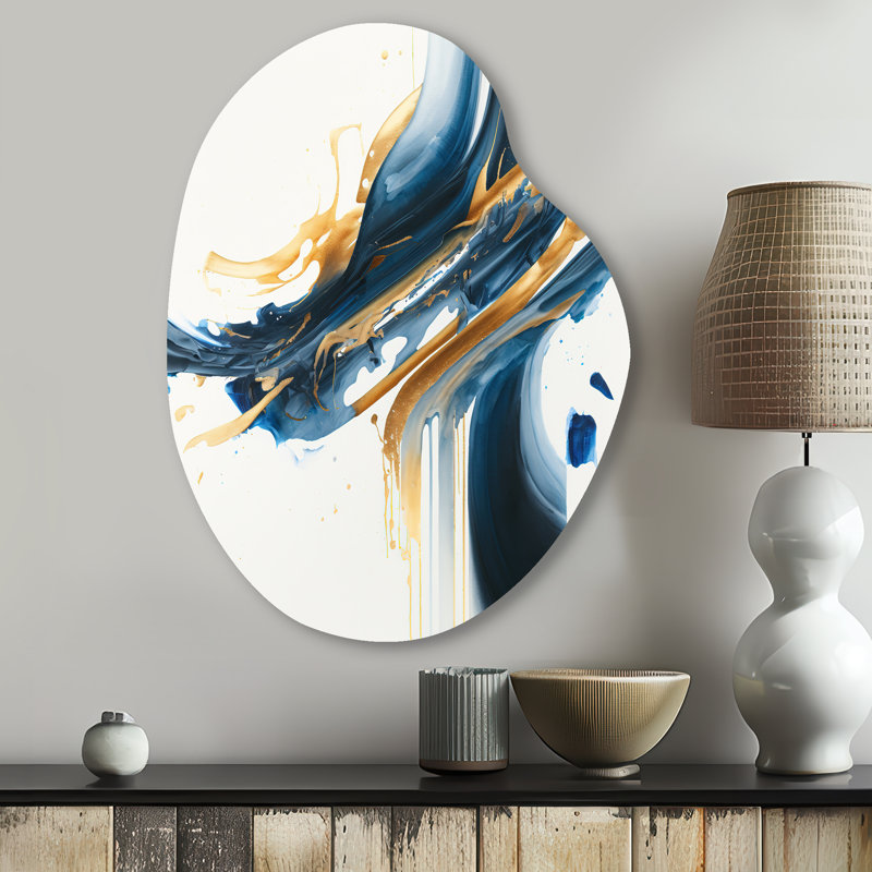 Stylish Spiral Abstract II - Abstract Spirals, art mural asymétrique en métal pour le salon, H 30 po x l 22 po