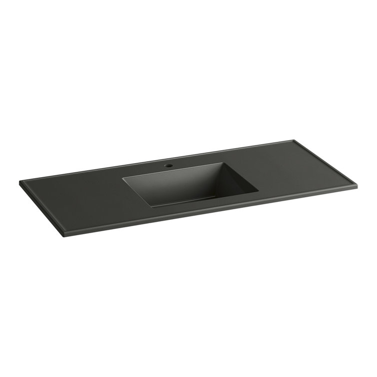 Ceramic/Impressions® Vitreous China Rectangular Drop-in Bathroom Sink with Overflow