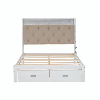 Upholstered Tufted Storage Bed with LED and 2 Drawers -  Brayden StudioÂ®, DE59630182A0482A9E22EC633EB2BAD7