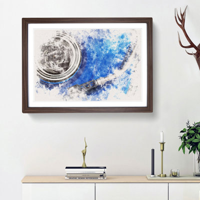 Blue Vinyl Record - Picture Frame Graphic Art Print