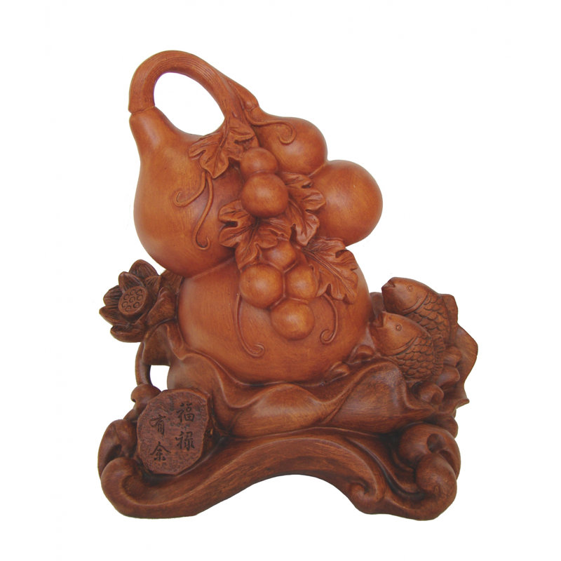 Sculpture Feng Shui avec des poissons et des lotus
