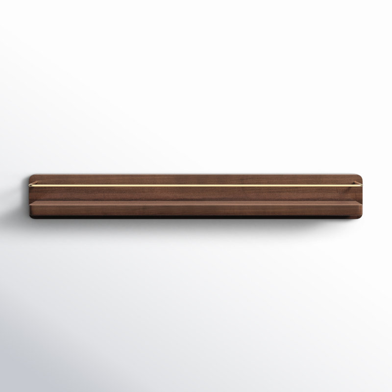 Dandre Walnut Floating Shelf, 3.2" H x 24" W x 4" D
