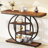 41.3" Industrial Console Table, 4-Tier Rustic Brown Sofa Table With Unique Circle Metal Frame & Storage Shelves, Narrow Entryway Accent Table For Living Room, Hallway, Foyer-201433809