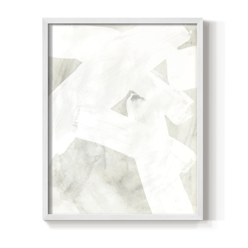 «Stone Brush I», reproduction encadrée - bois massif, H 20 po x l 16 po, Blanc