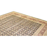 Hand Knotted Wool Area Rug in Black And Wine