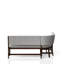 Banc de salle à manger rembourré incurvé - Bois massif beige d'aspect moderne de style Mid-Century + élément de siège à économie d'espace ajouté