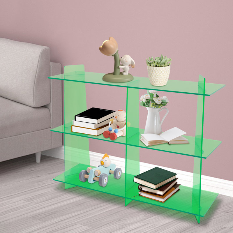 3 Tier Acrylic Bookshelf Storage Stand, Green