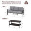 177.8cm Wide Straight Metal Sofa with Cushions-111448254
