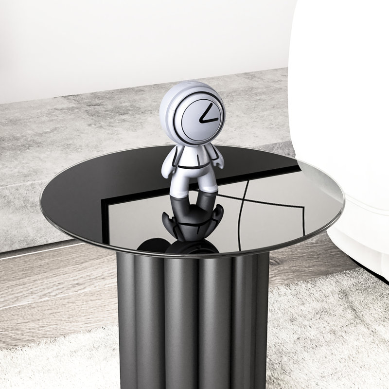 Plateau de table rond en verre trempé de 1/4 po de 20 po d'épaisseur, noir, thermolaqué, bord poli brillant, lisse pour une utilisation quotidienne, idéal pour les tables de bureau