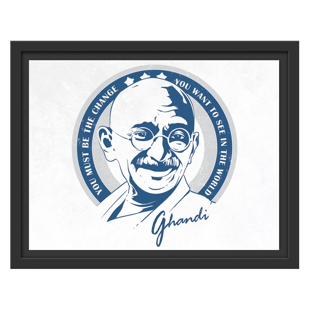 Gerahmtes Wandbild Ghandi Light