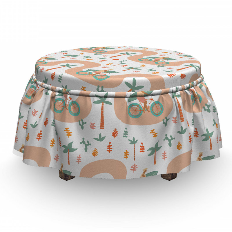 Housse pour repose-pieds dessins d’arbres et cactus