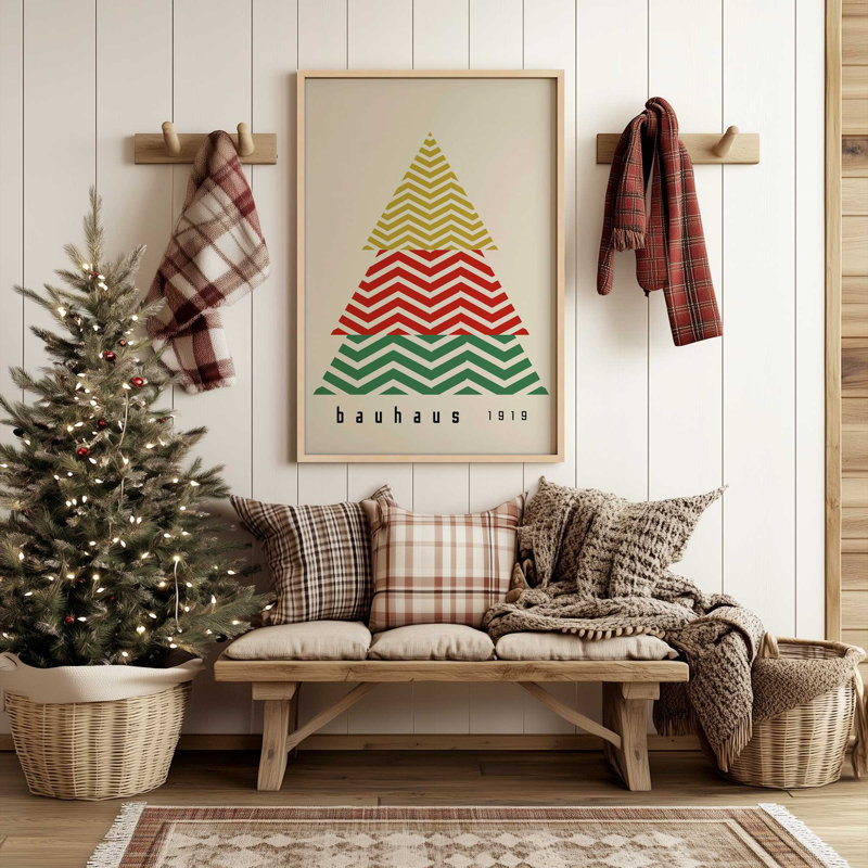 Arbre de Noël Bauhaus, H 11 po x l 9 po, Cadre photo noir satiné