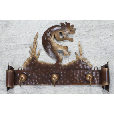 Porte-clés en acier fabriqué à la main et porte-clés Kokopelli