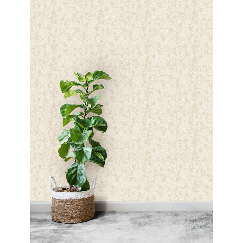 Tampopo 33' L x 20.5" W  Wallpaper Roll, Tan