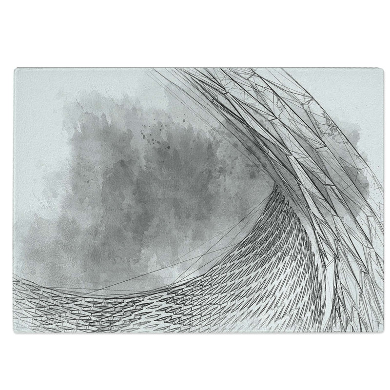 Tempered Glass Architecture Sketch Vol.25 Chopping Board, 28.5 cm W x 20 cm L