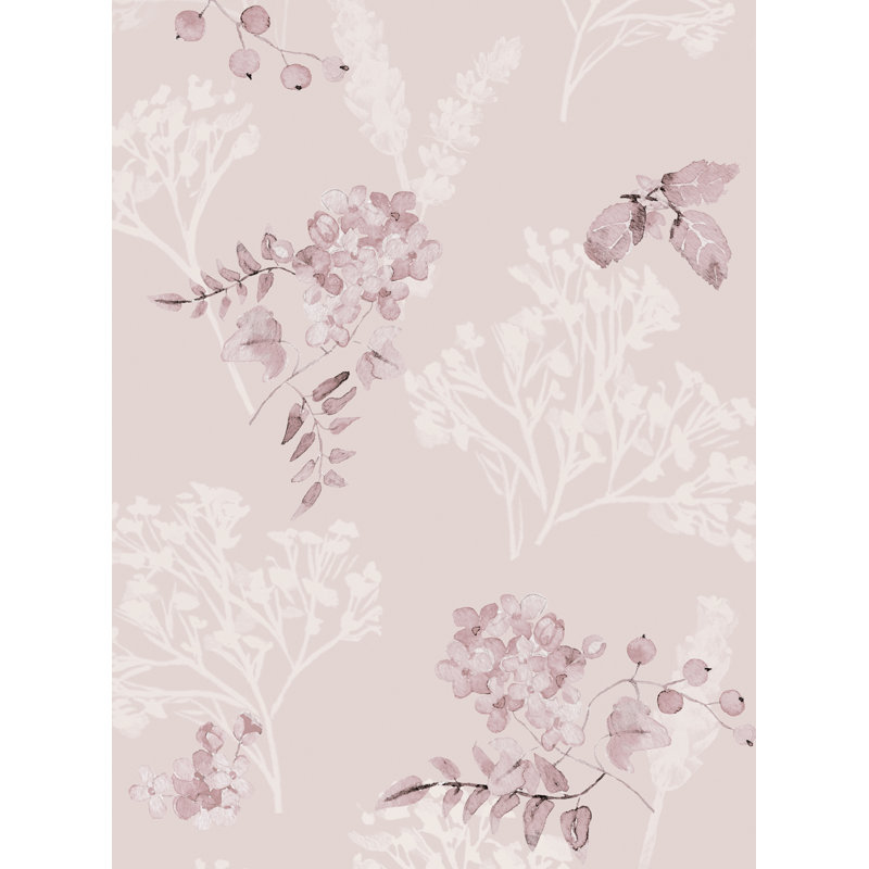 Papier peint adhésif Breezy Blooms, Rose