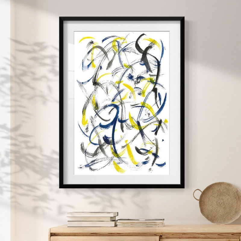 The Appearance of Wind II -Framed Print, 25.5" H x 17.5" W, Black