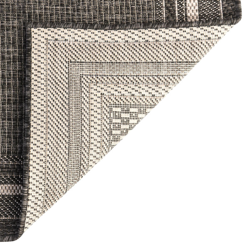 Tapis intérieur / extérieur Sevinc, Tapis de couloir 2 pi x 8 pi, Black