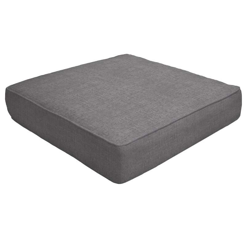 Coussin de repose-pieds sunbrella intérieur/extérieur double pipe, Tissage uni ardoise coulée Sunbrella®