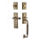 Nostalgic Warehouse New York Plate F Grip Handleset with Single Cylinder Deadbolt and Fleur Lever