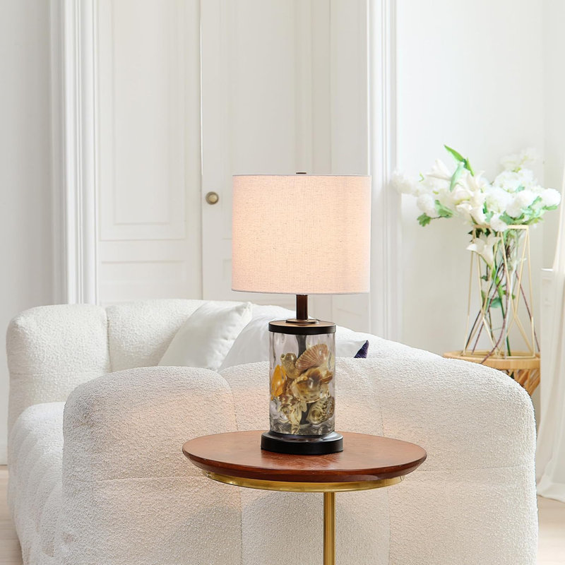 Lampe de table en verre Loydene