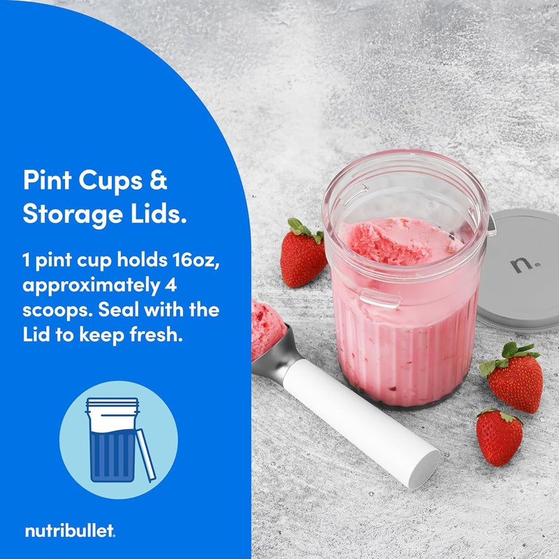 Nutribullet 16oz Chill Ice Cream Maker, Pink, Cotton Candy Pink