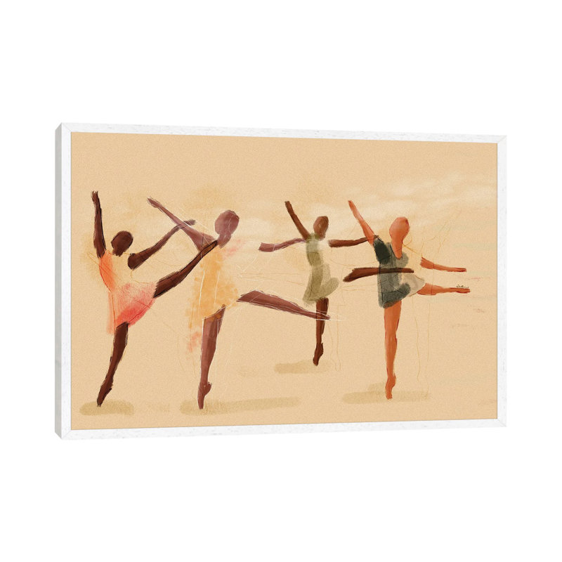 On Pointe by DeeLashee - Print on Canvas, 66.04 cm H x 45.72 cm W, White Framed