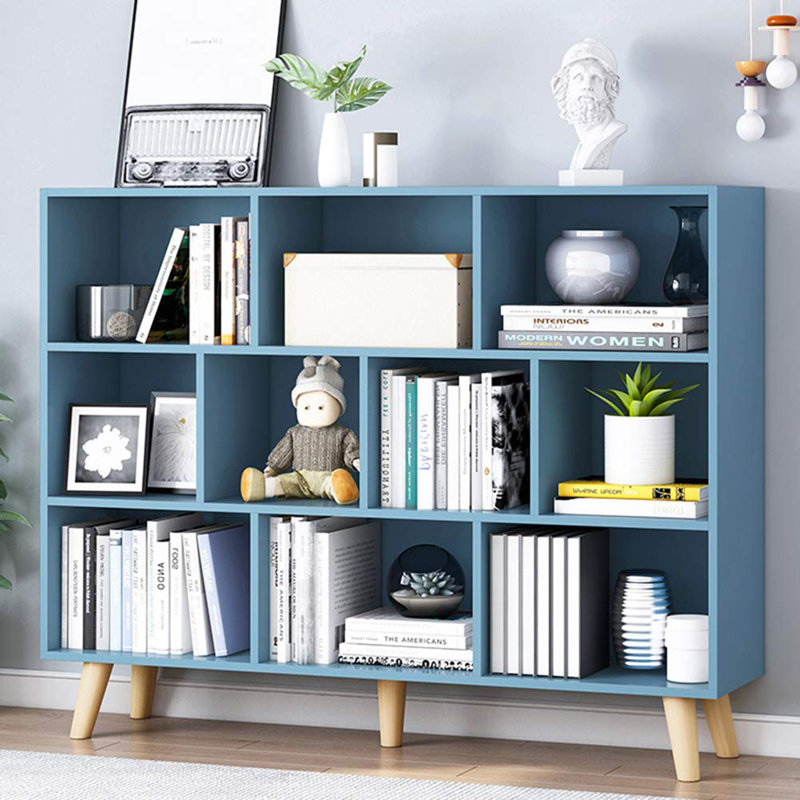 Bibliothèque 10 cubes, Bleu vif, H 42,13 po x l 47,24 po x P 9,45 po