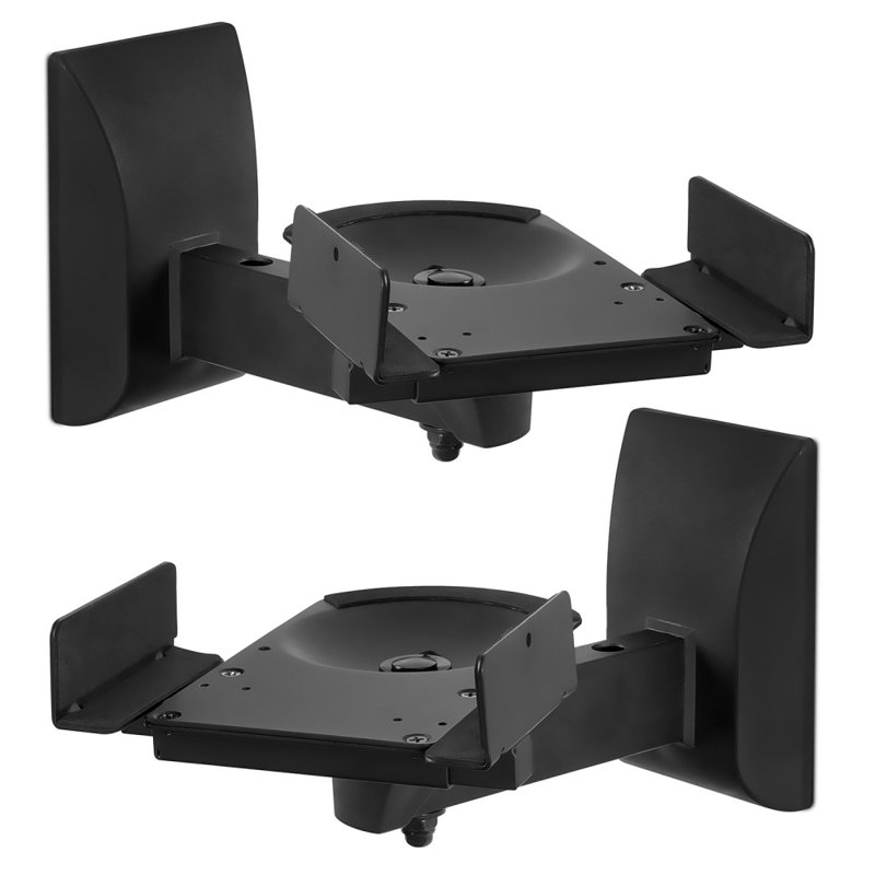 Mount-It! Speaker Wall Mounts, Pair of Universal Side Clamping Bookshelf Speaker Mounting Brackets