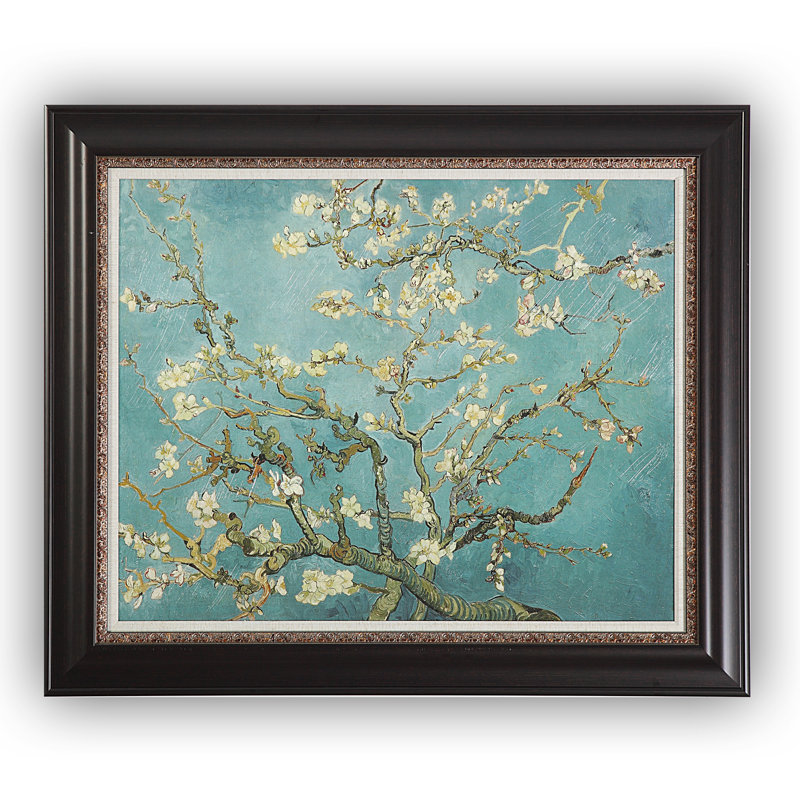 «Almond Blossom» par Vincent Van Gogh, reproduction d'art sur toile, H 36 po x l 46 po, Noir