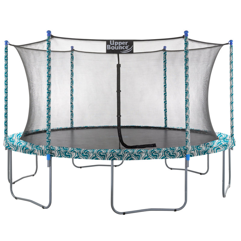 15 ft Maui Marble Round Trampoline with Safety Enclosure