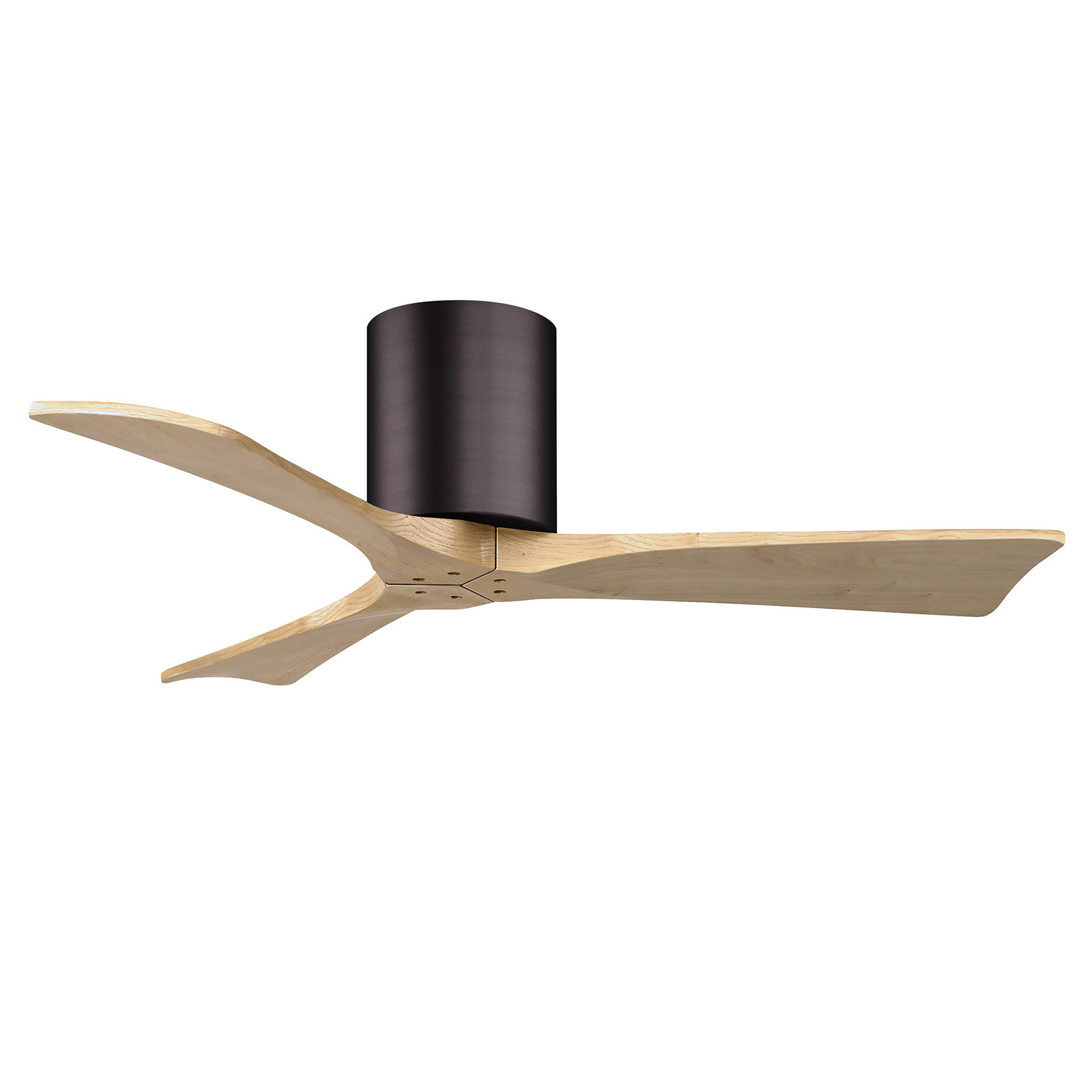 Olivier 3 Blade Ceiling Fan, Brushed Bronze, Light Maple Tone, 42"