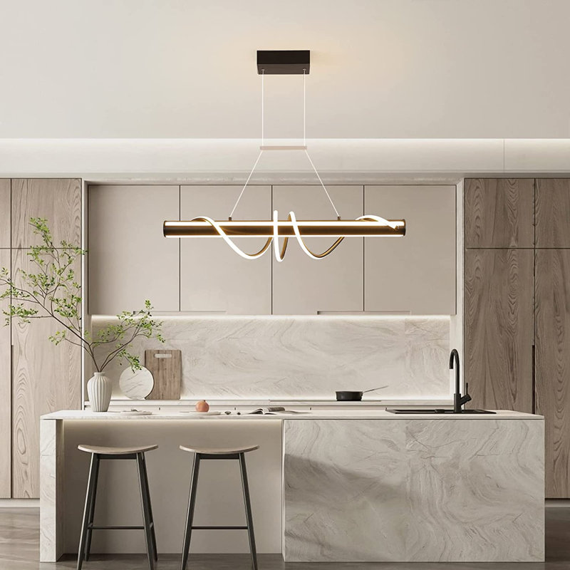1 - Light Black LED Kitchen Island Pendant
