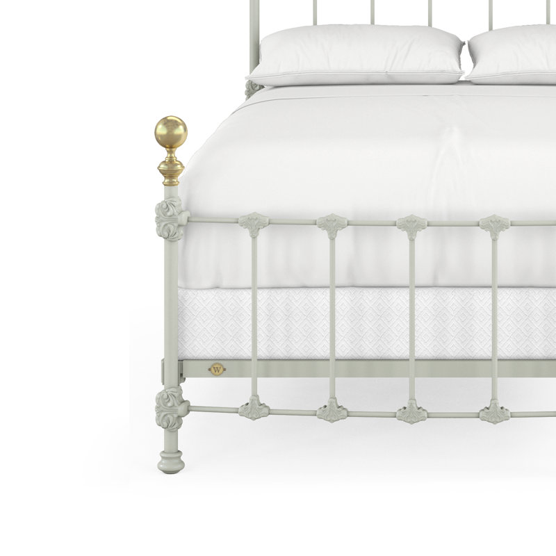 151 Palatial Bed | Complete Standard, Twin, Matte White/Light Gold