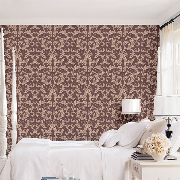 10m x 53cm Wallpaper Roll, Burgundy