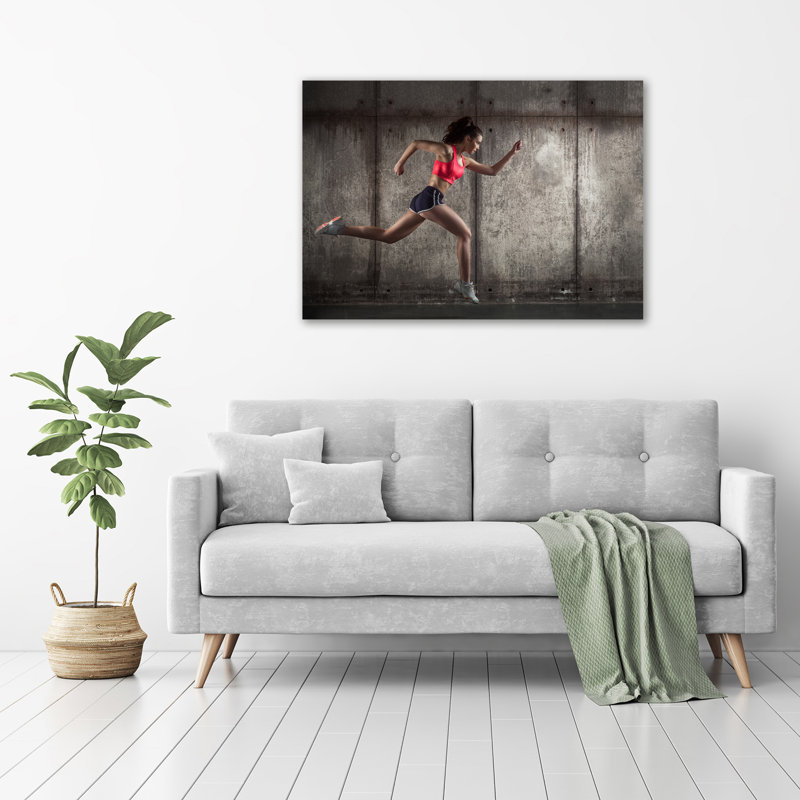 A Running Woman - Wrapped Canvas Print