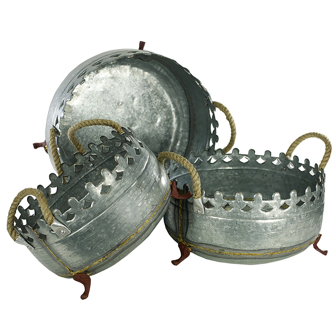 Alfredo Metal Pot Planter Gracie Oaks