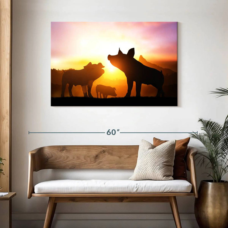 Pig Silhouettes, 30" H x 45" W