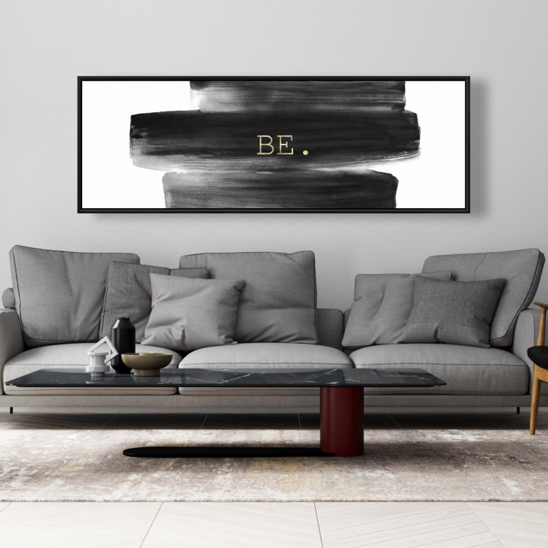 Be. Office Quotes - Motif de décoration sur toile encadrée, H 61,25 po x l 21,25 po