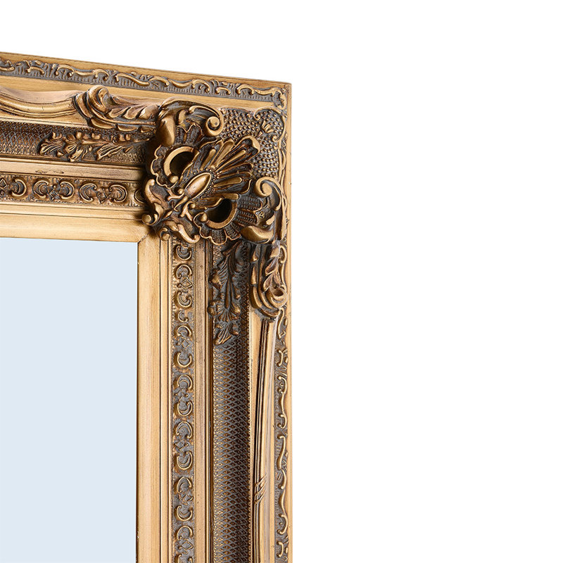 Dunmurry Solid Wood Arch Wall Mirror, 185cm H x 99cm W, Gold