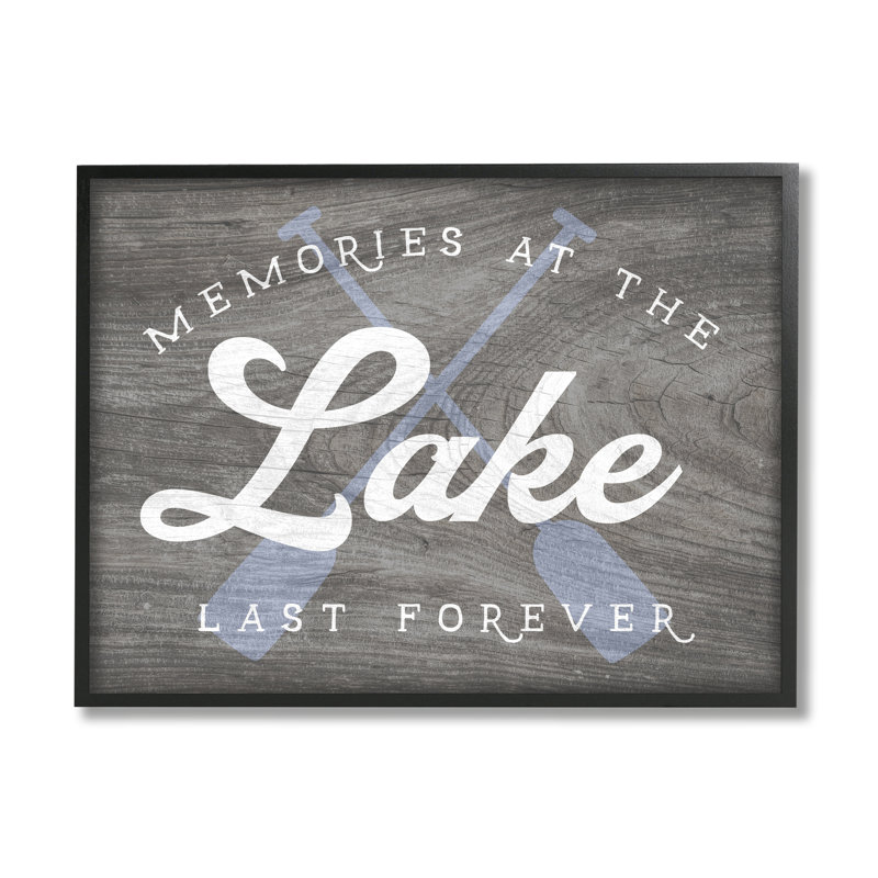 «Memories at Lake Expression», giclée rustique surdimensionnée encadrée, art texturé sur toile par Lil, L 14 po x H 11 po