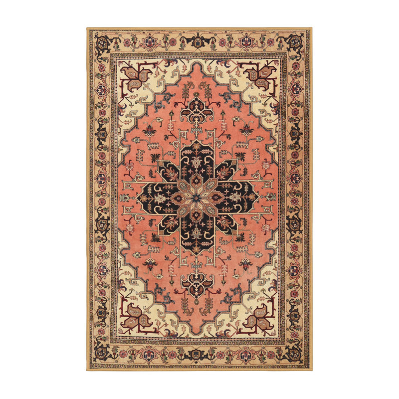 Tapis traditionnel rouge / brun Nimley, Rectangle 5 pi x 8 pi
