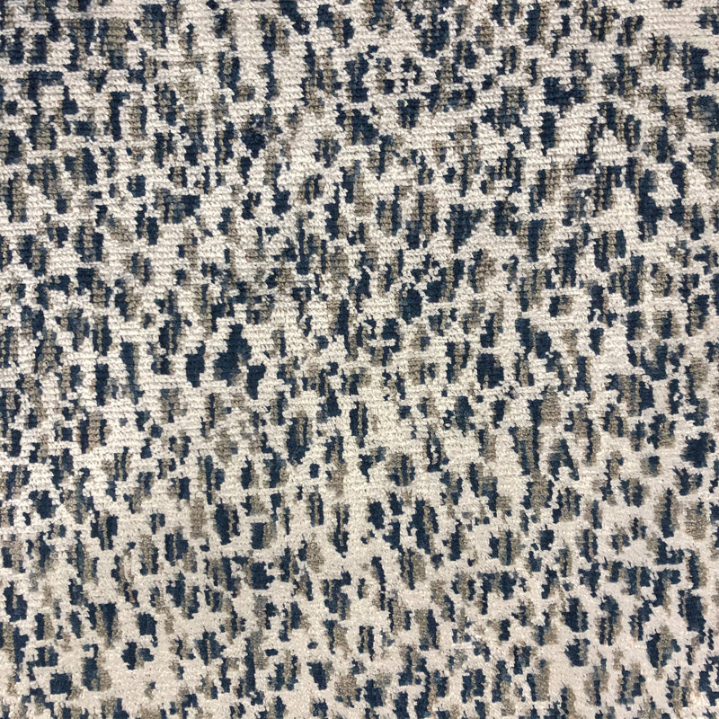 Animal Print Velvet on Linen Look | Lepard Fabric_LEPARD, Navy
