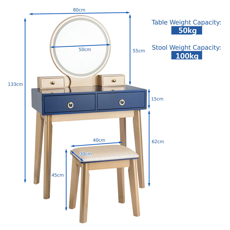 Bark Dressing Table with Mirror