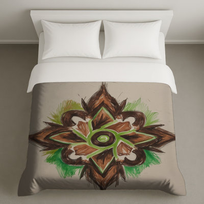 Housses de couette brun et vert mandala