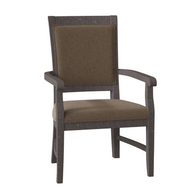Pryor Upholstered King Louis Back Arm Chair Fairfield Chair Body Fabric:  9953 Mink, Frame Color: Rustic Portobello - Yahoo Shopping
